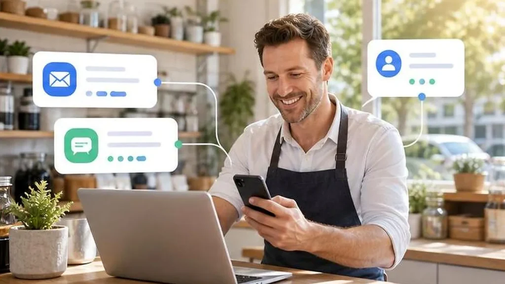 man-using-phone-laptop